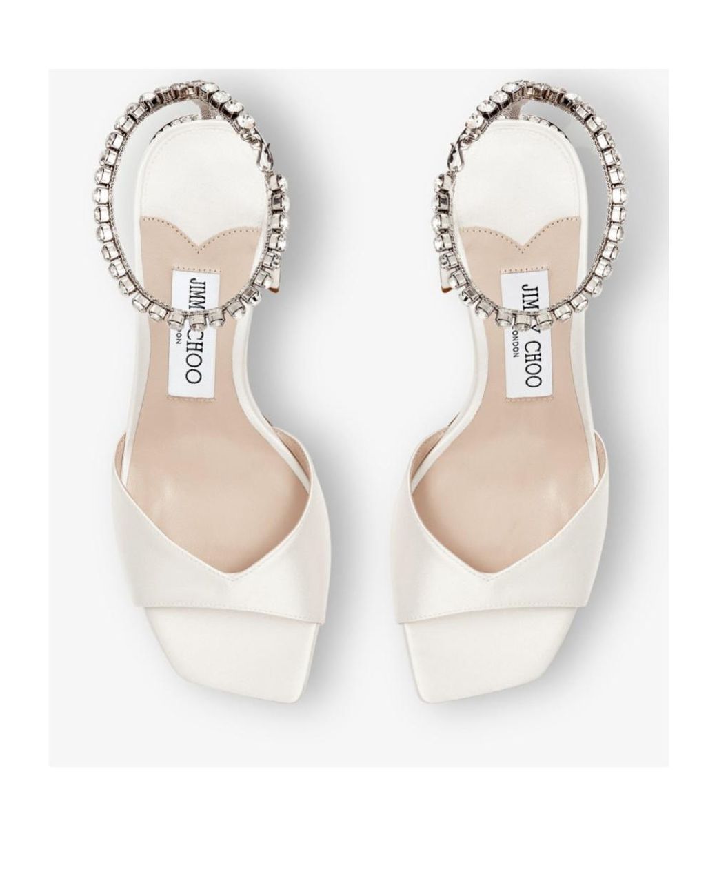Jimmy Choo Natural Square Toe High Heel Sandals
