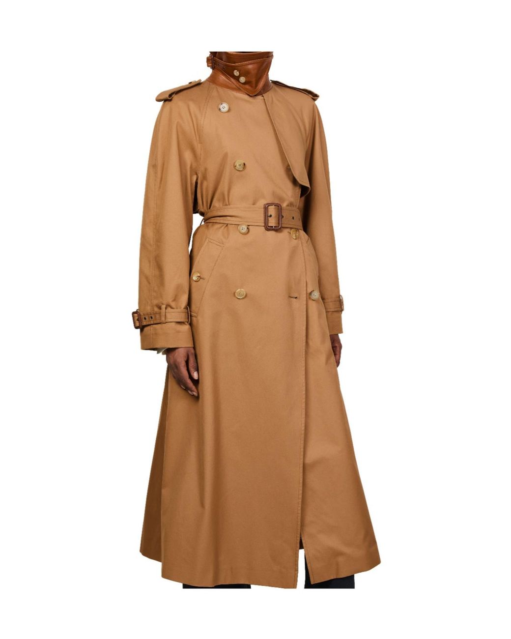 Chloé Brown High-Necked Long-Sleeved Trench Coat