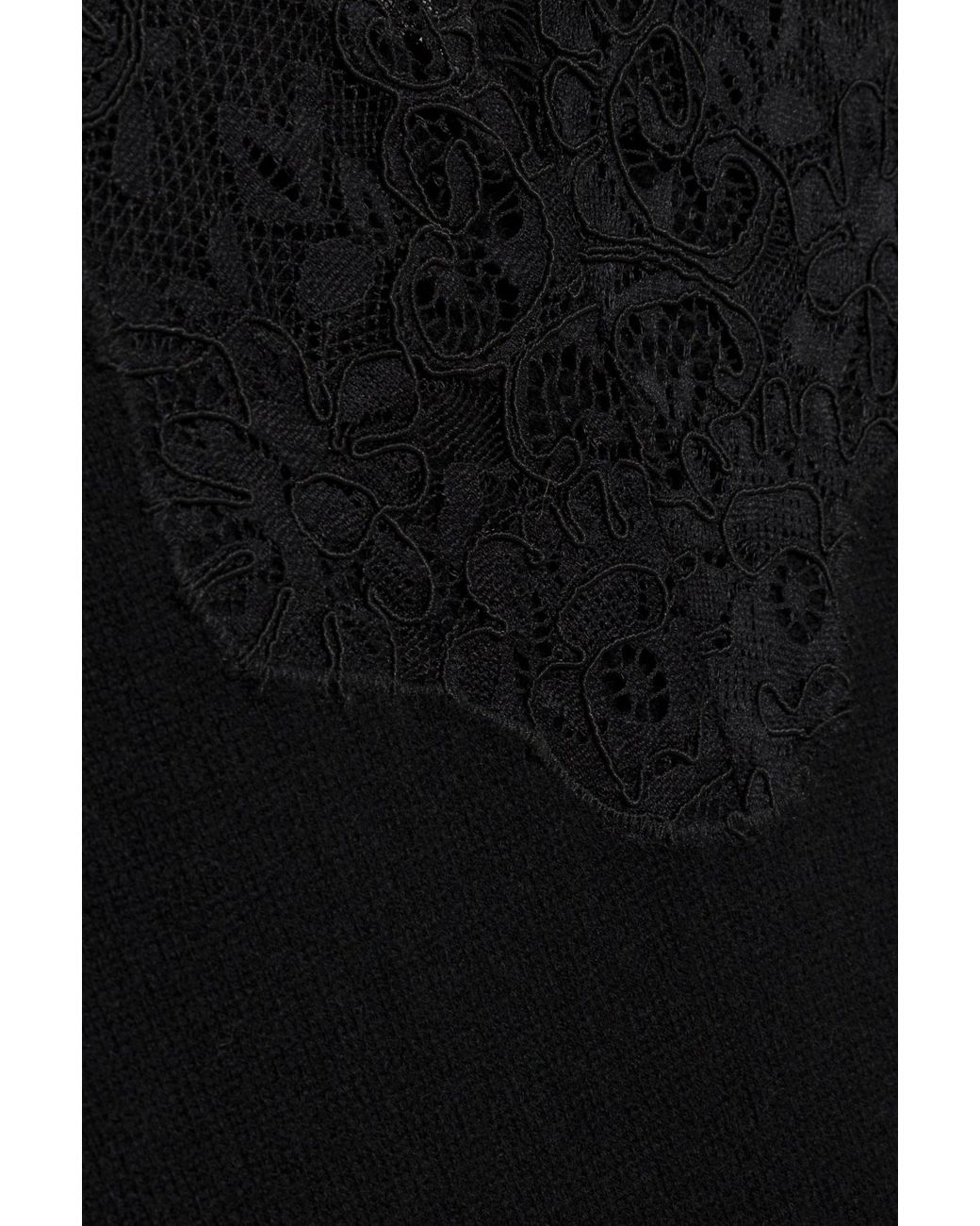 Jonathan Simkhai Black Lace And Cashmere Midi Dress