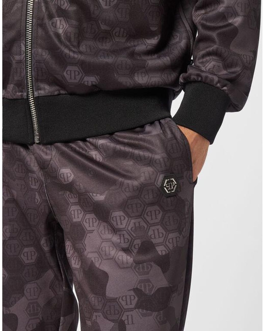 Philipp Plein Brown Camouflage Monogram Tracksuit for men
