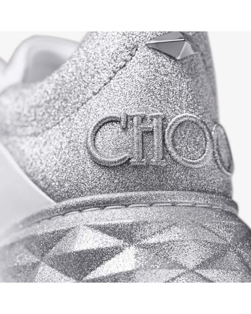 Jimmy Choo White Diamond Maxi/F Ii Leather Sneaker