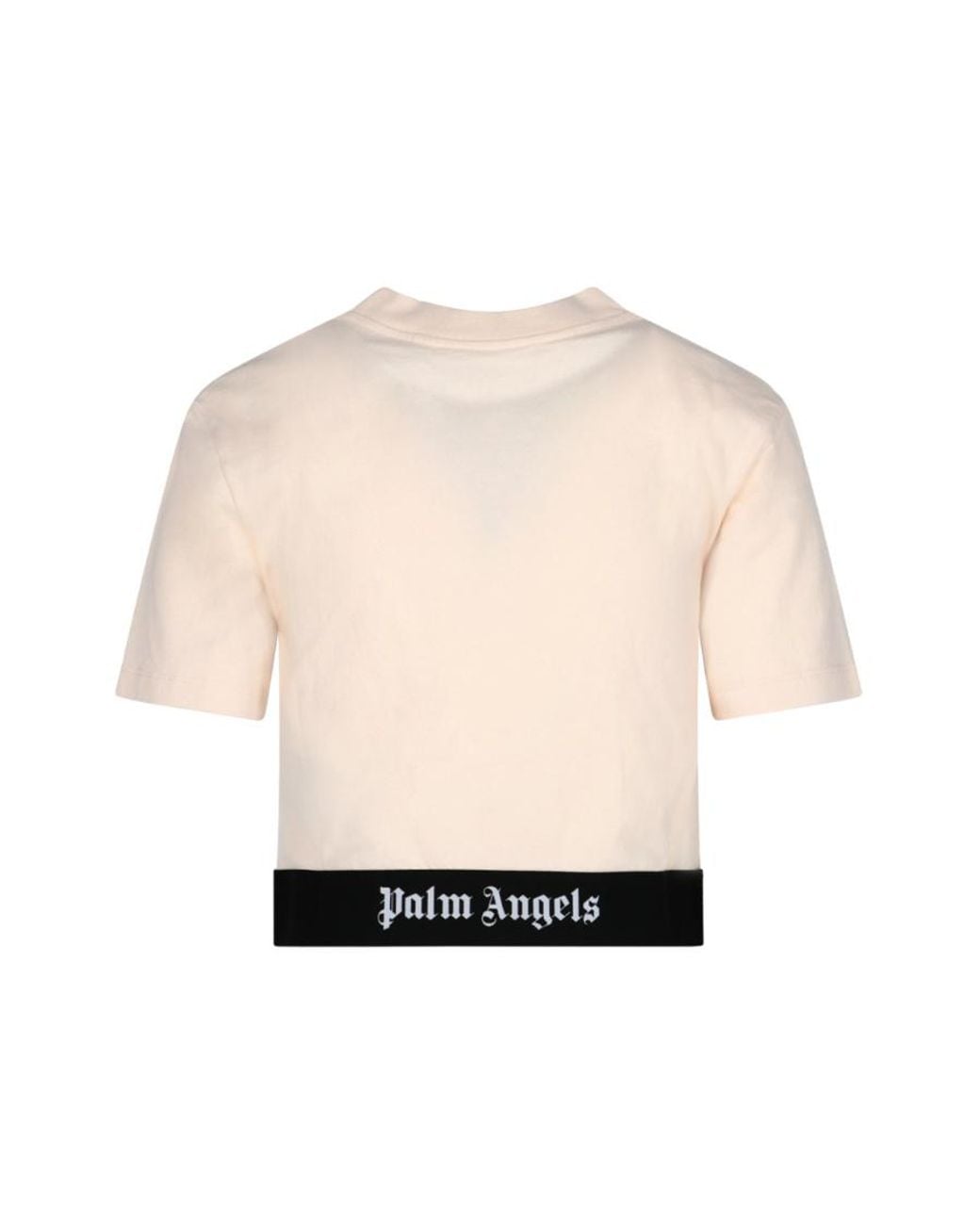 Palm Angels Natural Logo-Print Short-Sleeve T-Shirt