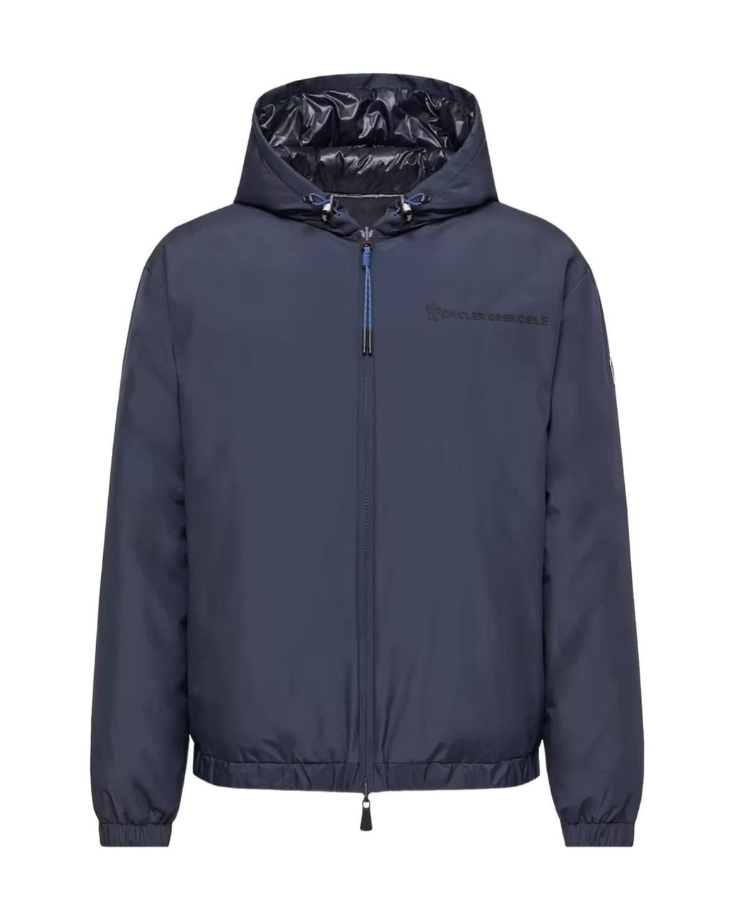 Moncler Blue Grenoble Logo Patch Reversible Jacket for men