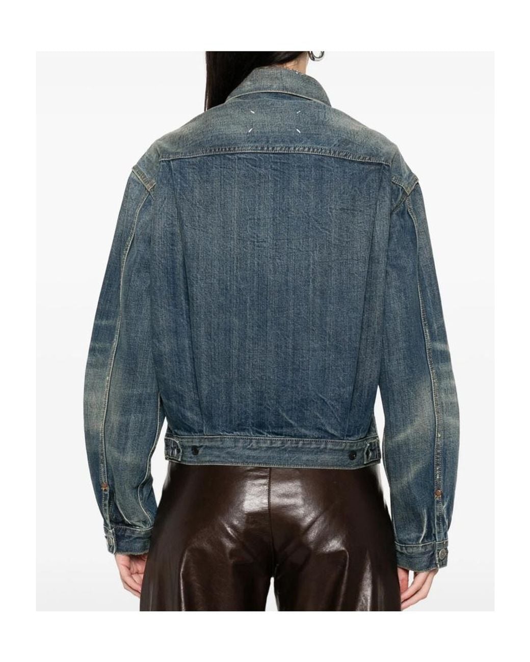 Maison Margiela Blue Distressed Denim Jacket
