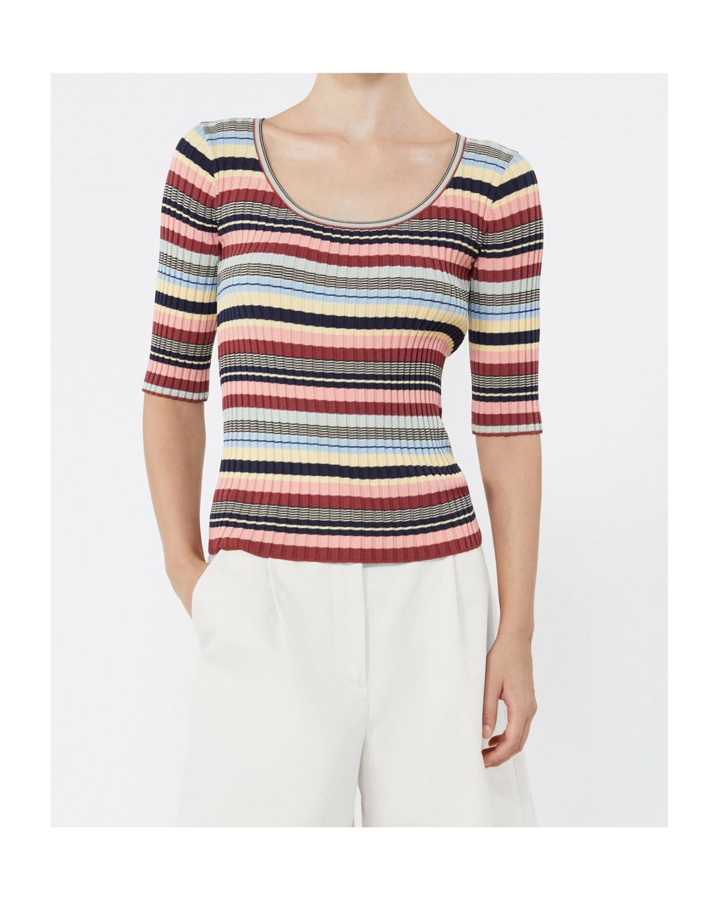 Weekend by Maxmara Multicolor Stretch Ribbed Jumper