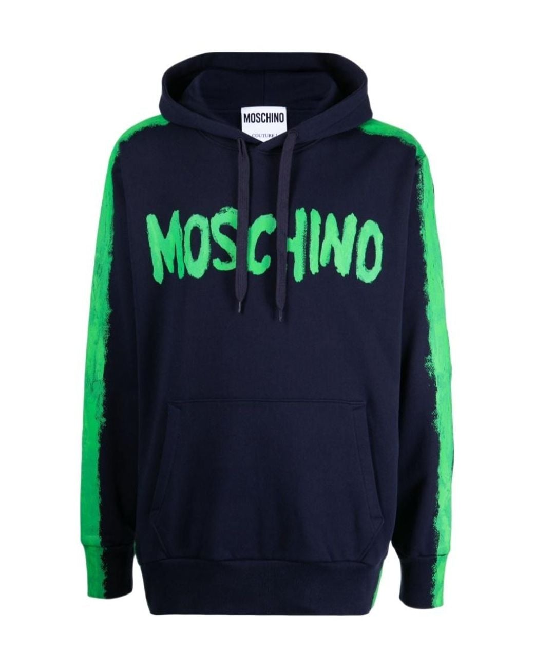 Moschino Blue Logo-Print Pullover Hoodie for men