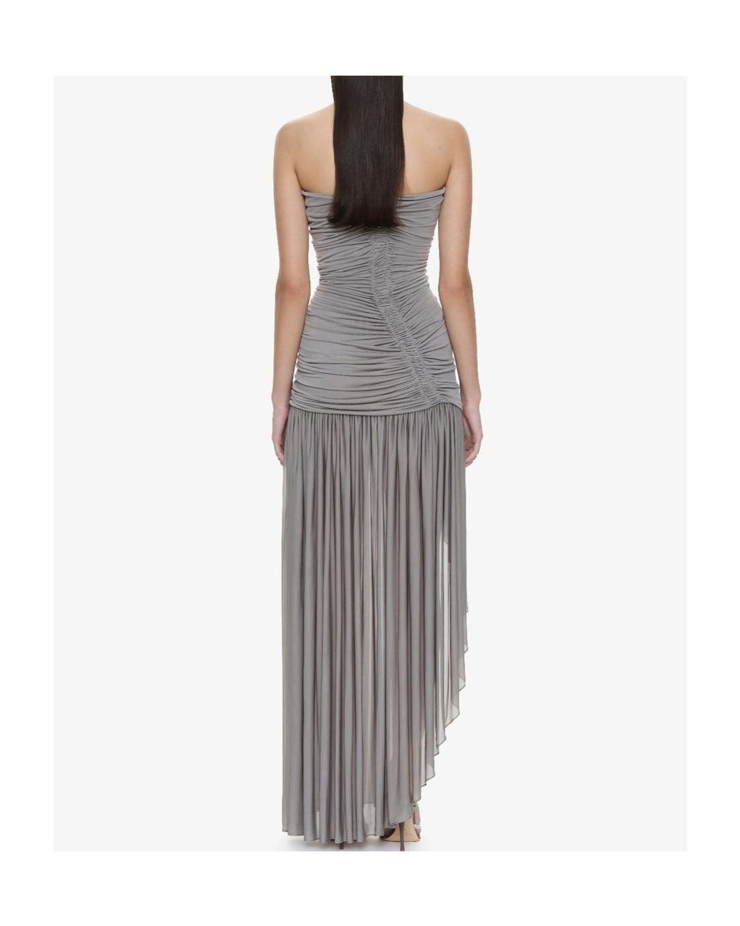 Christopher Esber Gray Arced Orion Strapless Gown
