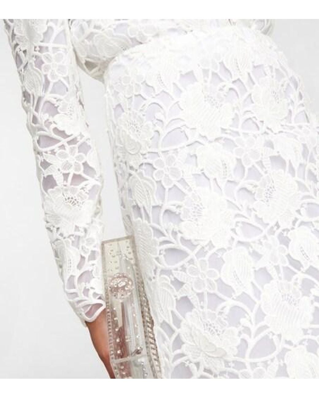 Giambattista Valli White Broderie Anglaise Cotton-Blend Miniskirt