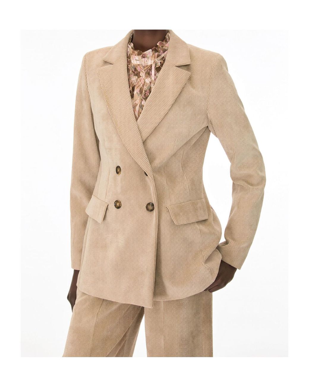 iBlues Natural Double-Breasted Casual Jacket
