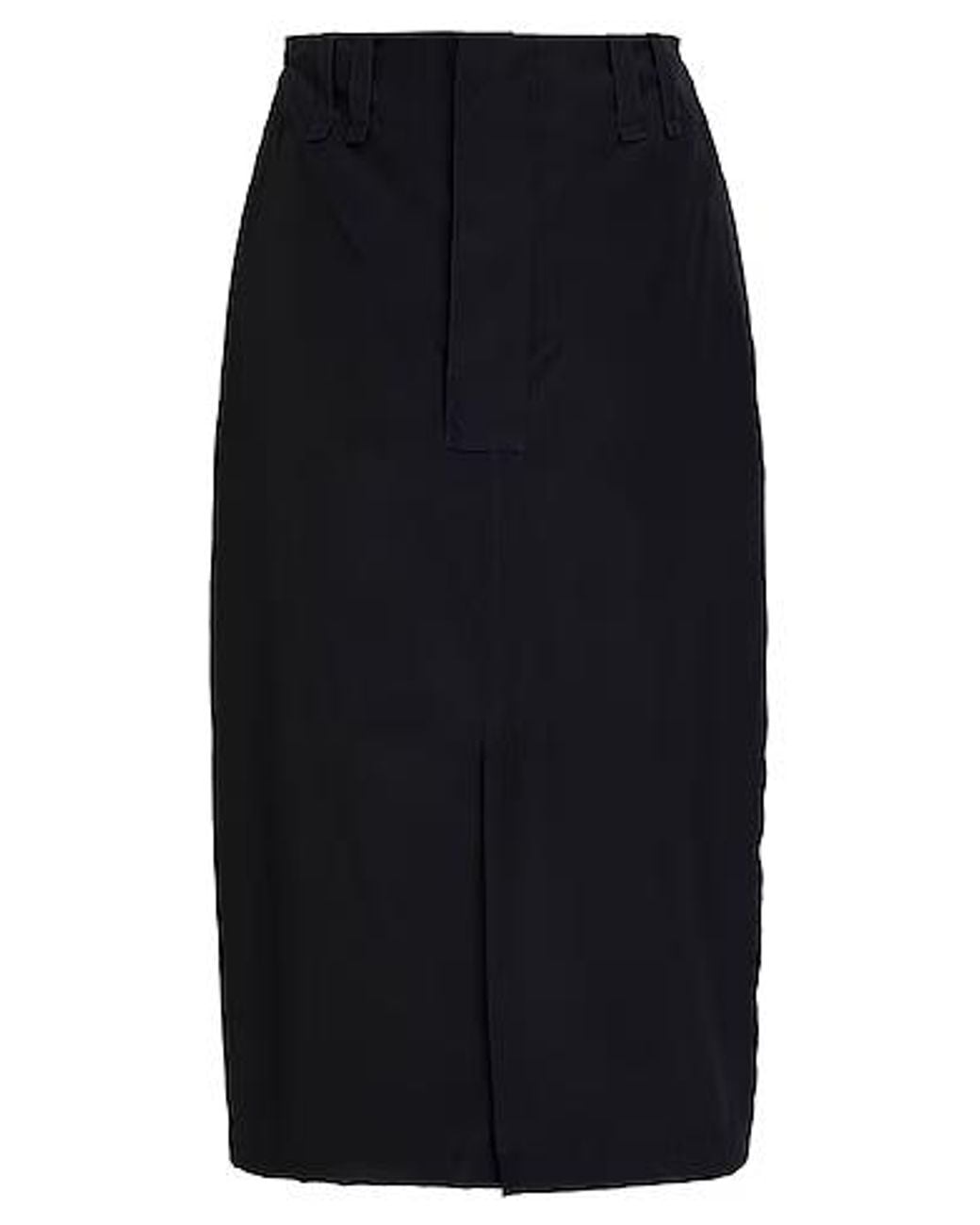 Saint Laurent Blue Satin Pencil Skirt