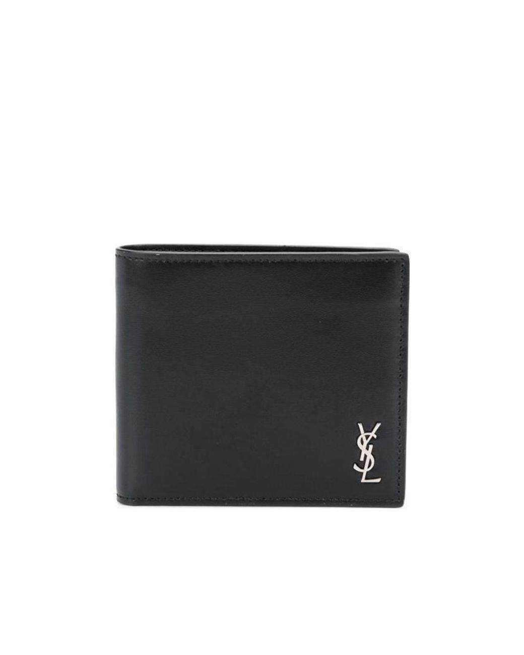 Saint Laurent Black Tiny Monogram East/West Wallet for men