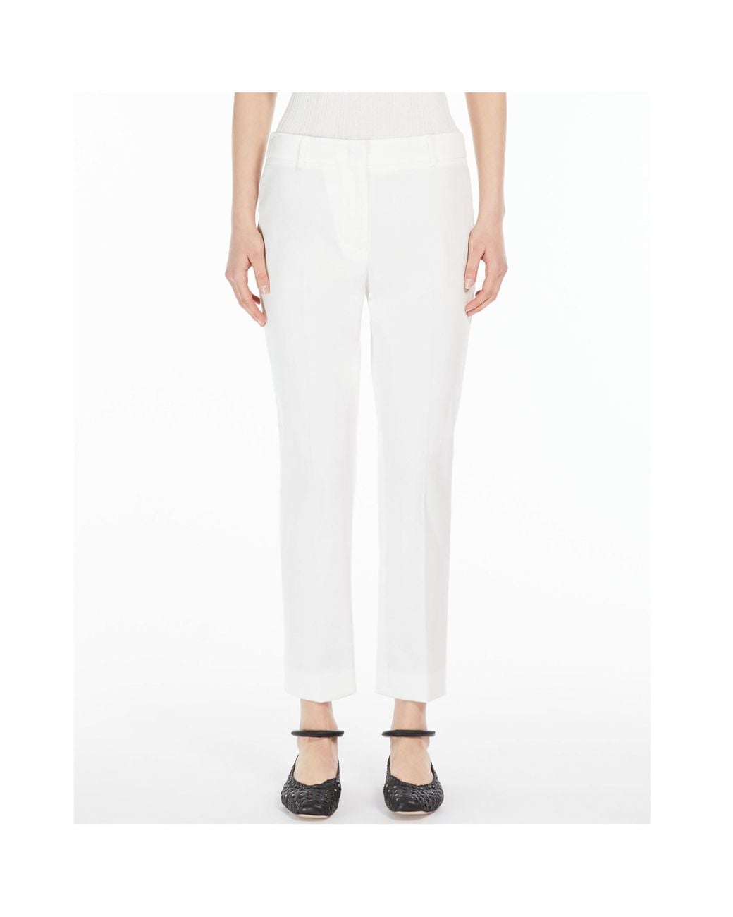 Weekend by Maxmara White Cotton Trousers
