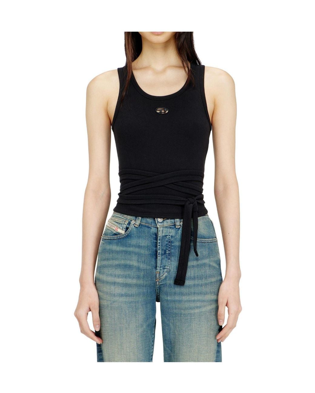 DIESEL Black Strappy Crop Top