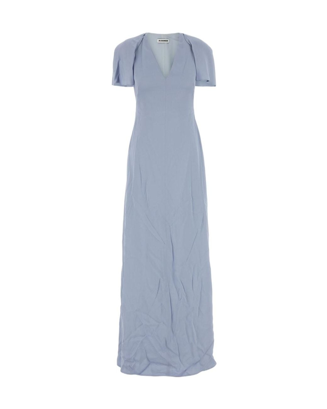 Jil Sander Blue 298 Cape-Sleeve Maxi Dress