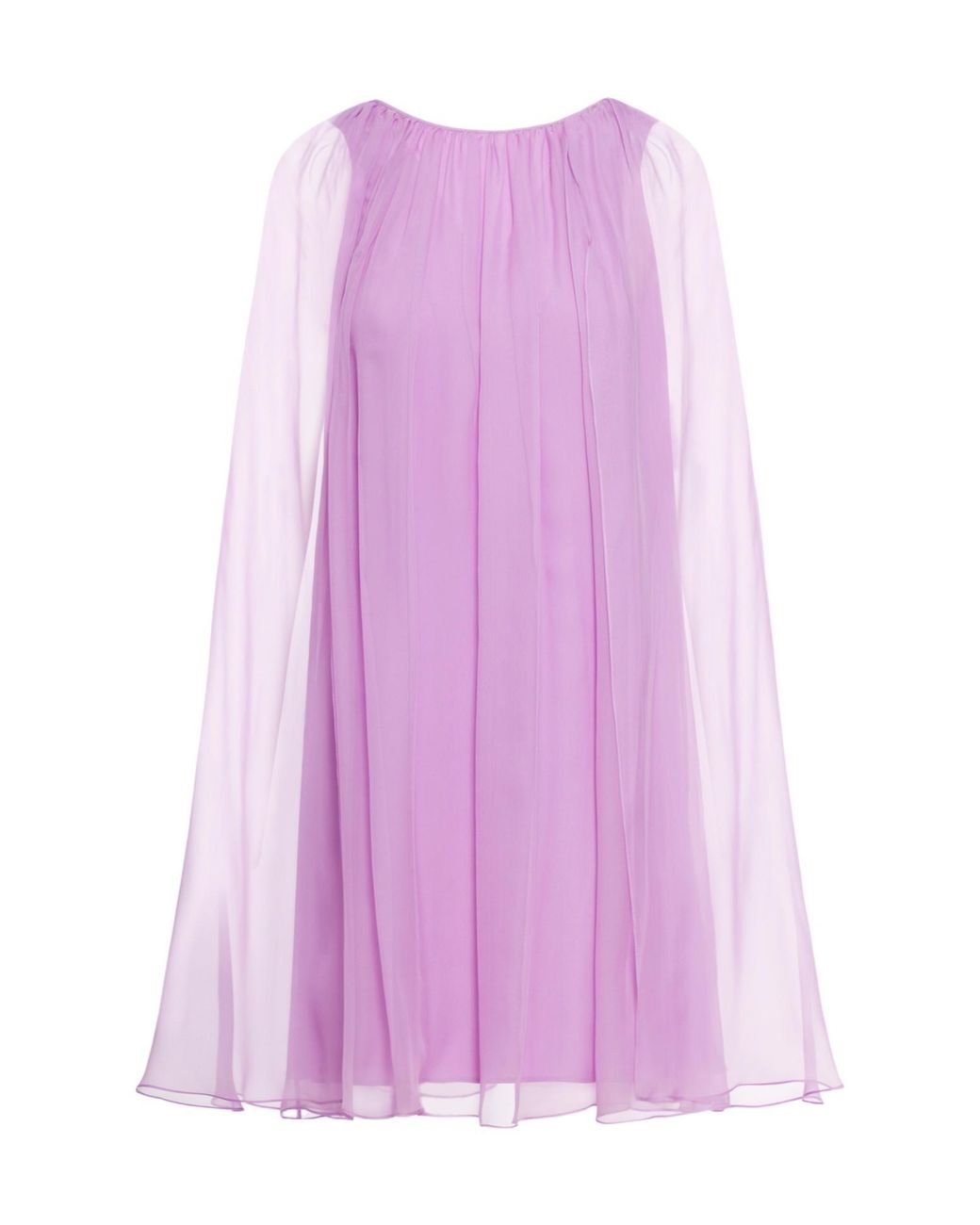 Max Mara Purple Pianoforte Tulle Crewneck Sleeveless Dress