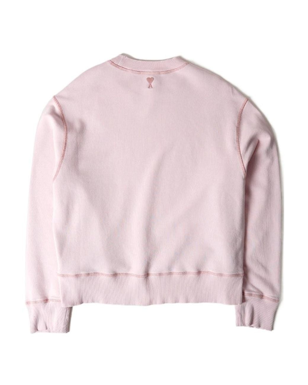 AMI Pink Logo-Embroidered Cotton Sweatshirt for men