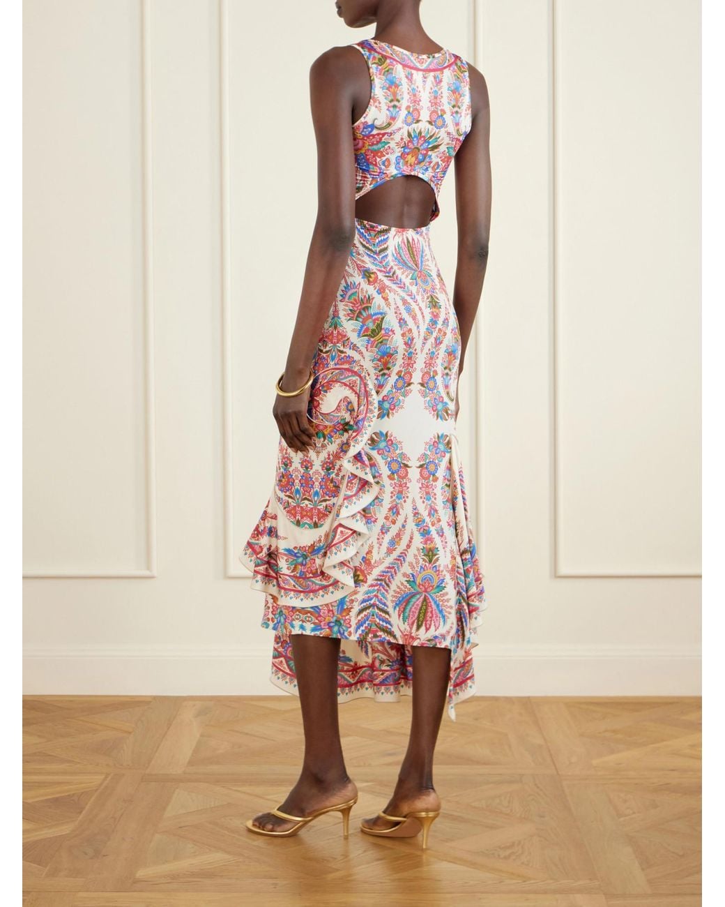 Etro Pink Satin-Jersey Midi Dress