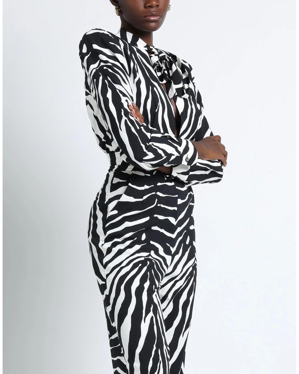Dolce & Gabbana Black Animal Print Jumpsuits