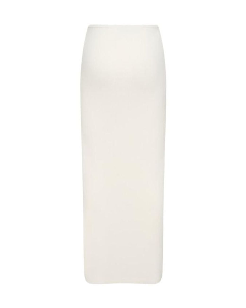 Christopher Esber White Slash Cut Out Knit High Waist Long Skirt
