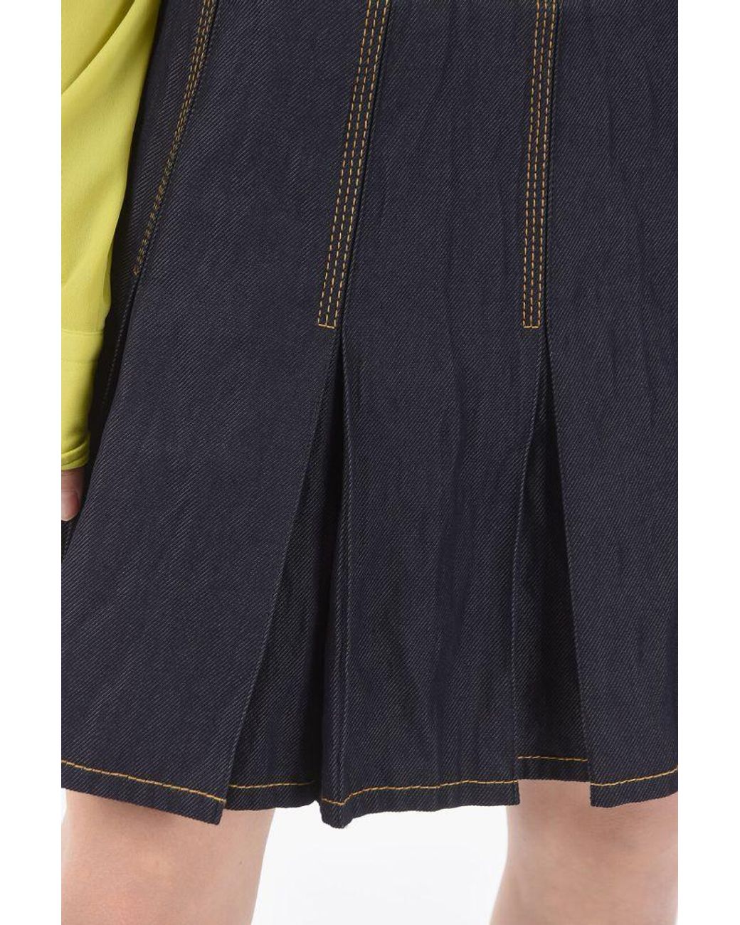 Bottega Veneta Blue Pleated Mini Skirt