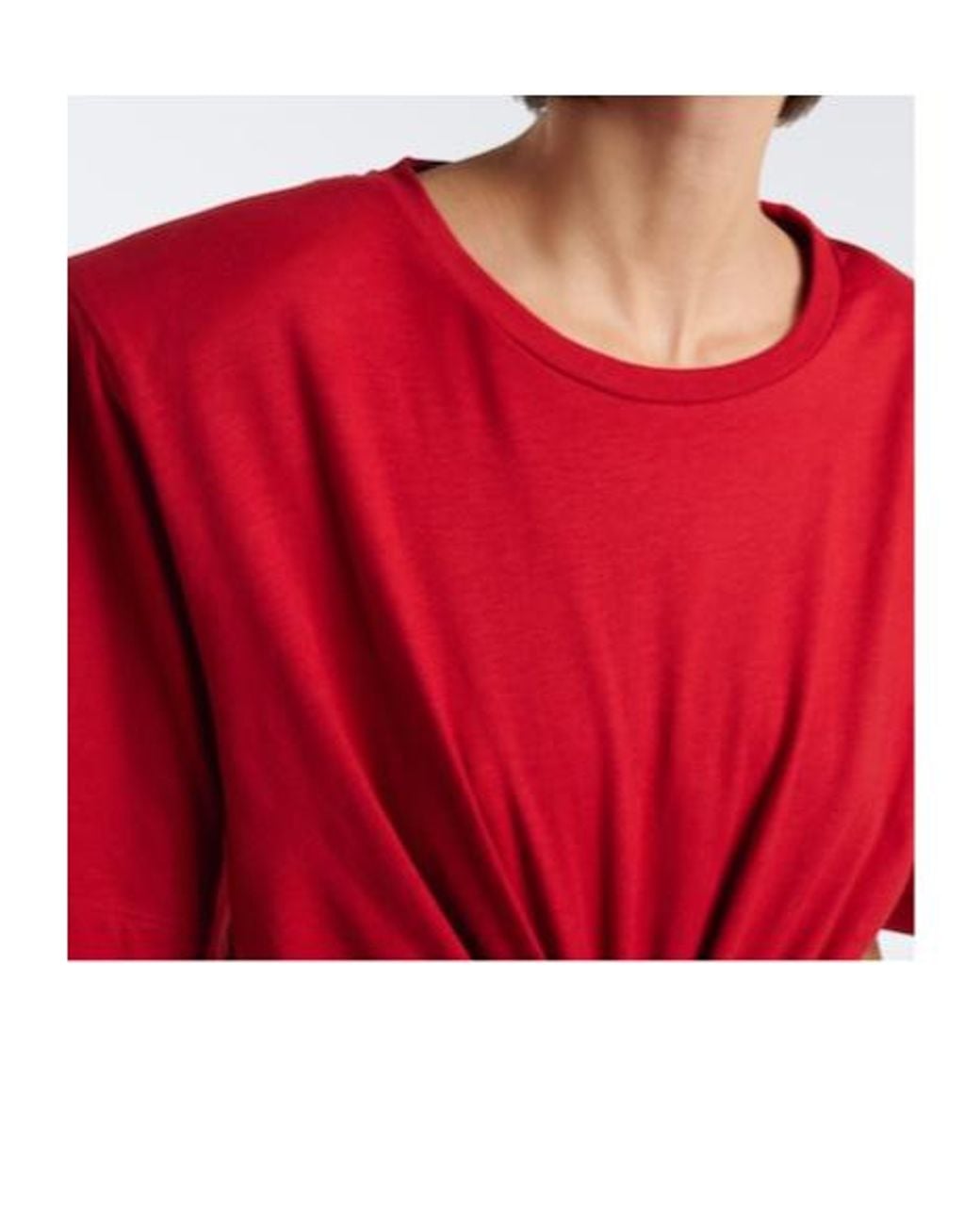 Magda Butrym Red Cropped Cotton-Blend Jersey T-Shirt