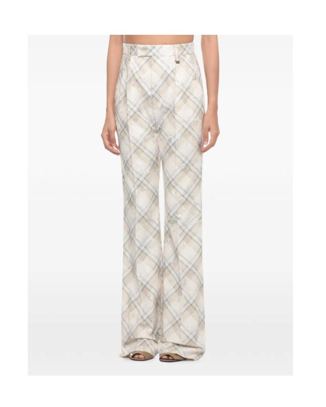 Vivienne Westwood White Checked Flared Pants