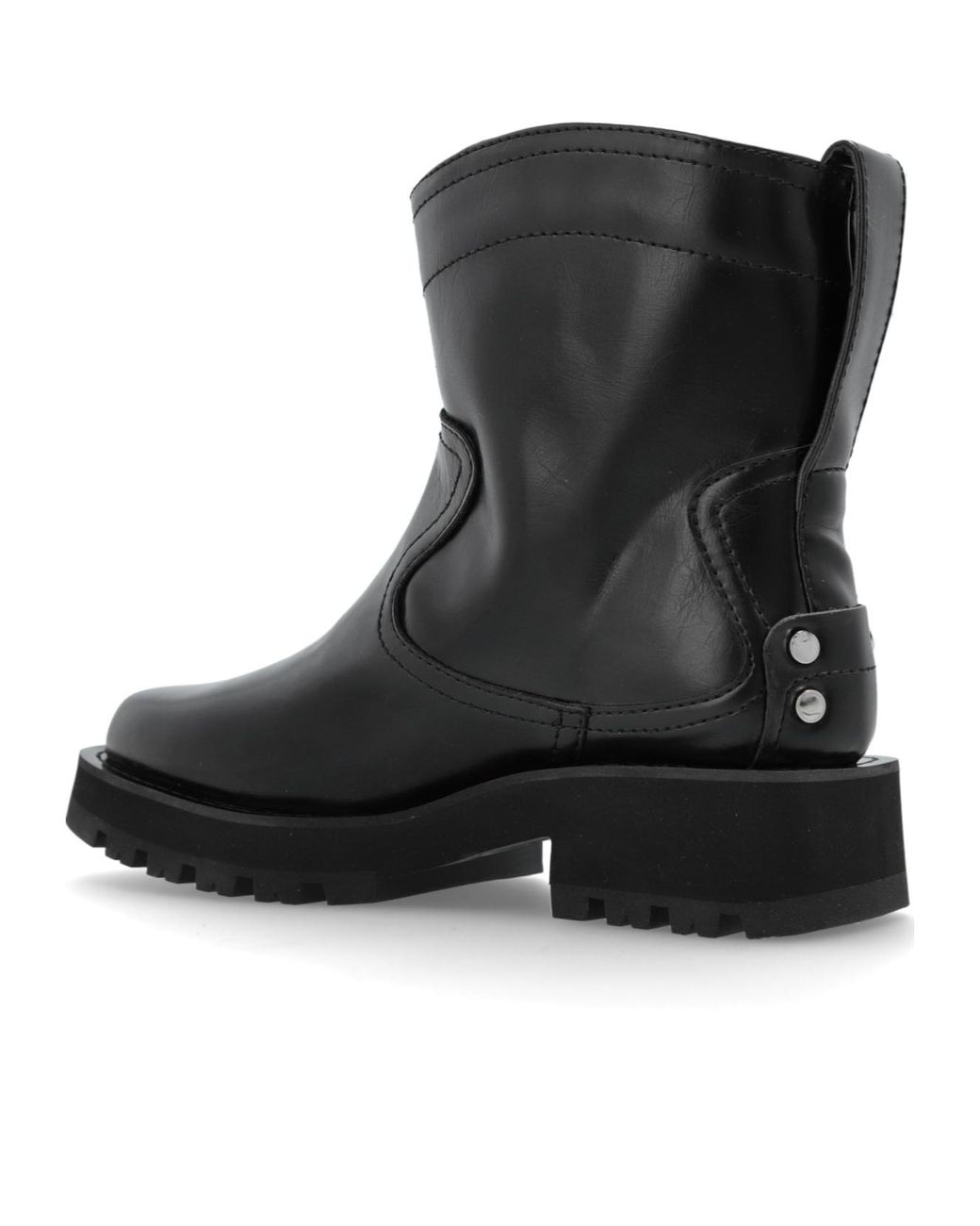 Ganni Black Studded Ankle Boots