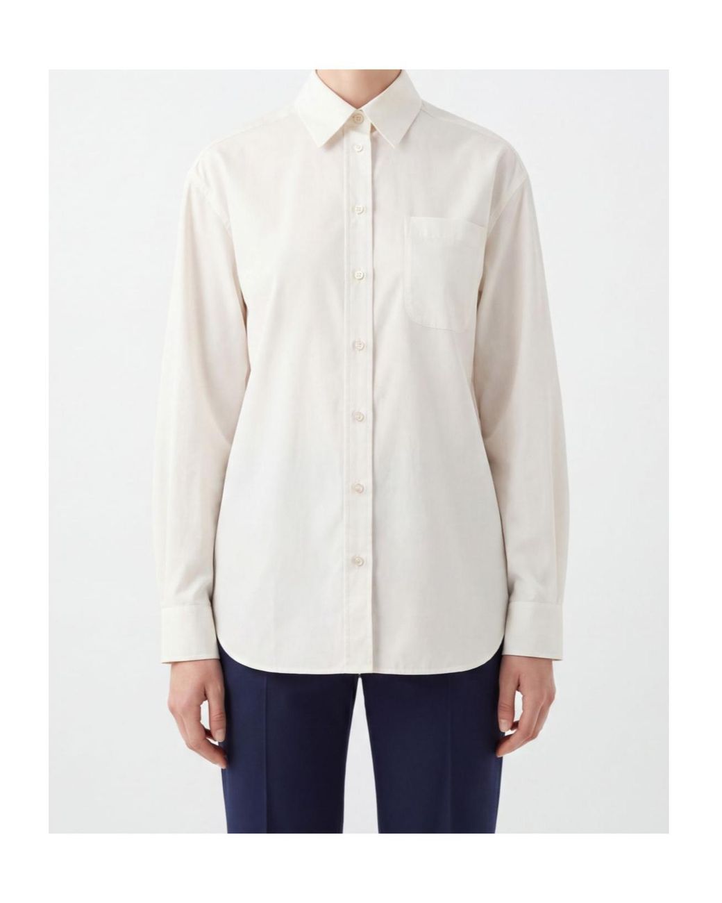 The Row White Chest-Pocket Classic-Collar Shirt