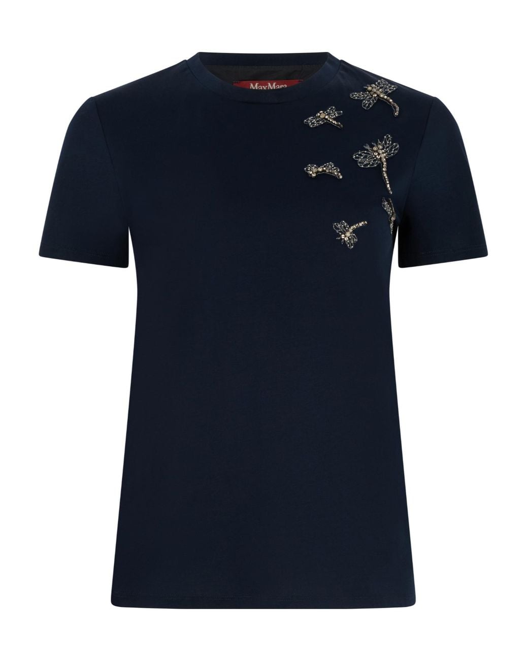 Max Mara Black Studio Pontile Short-Sleeved Crewneck T-Shirt