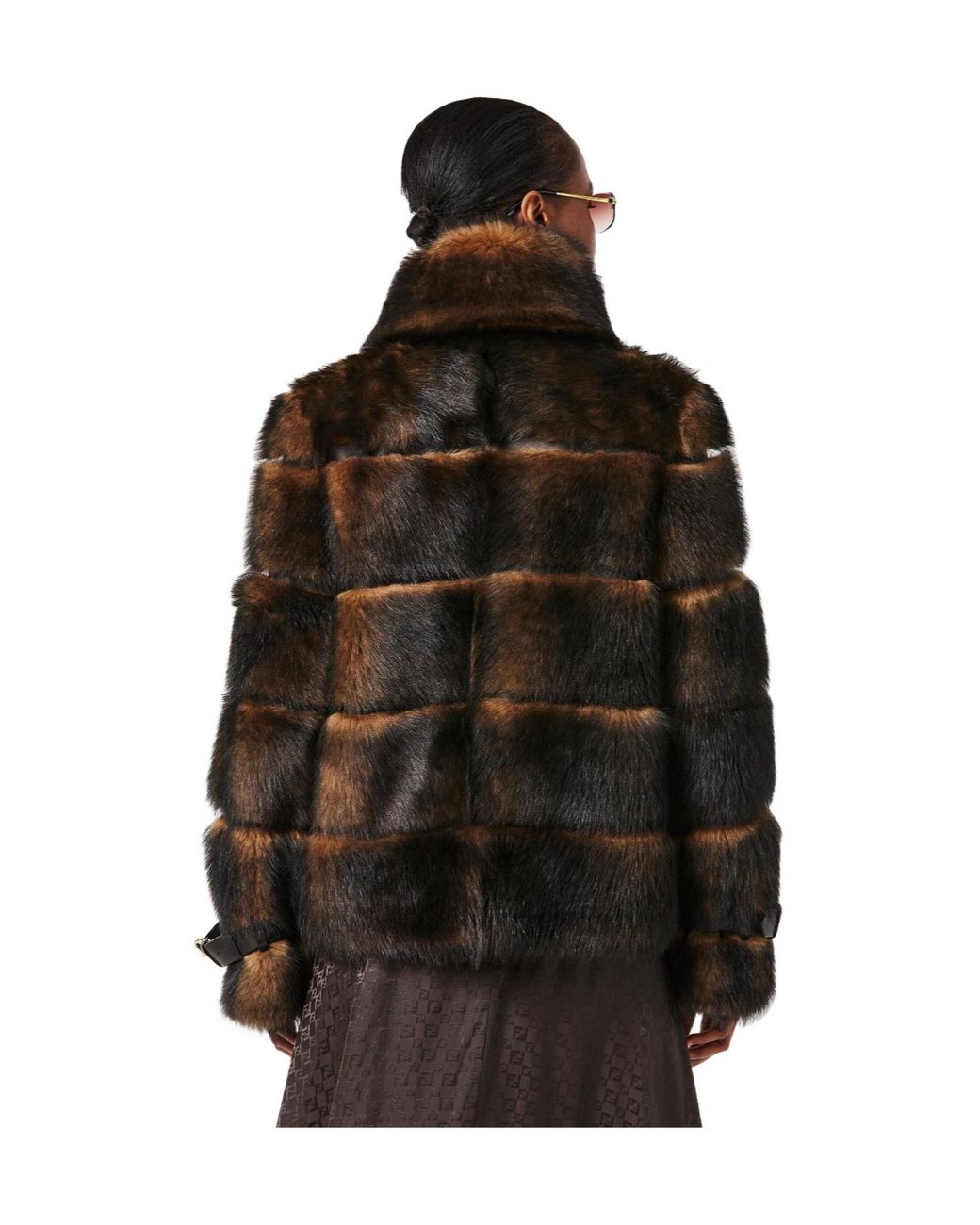 Fendi Black Two-Tone And Fur Jacket