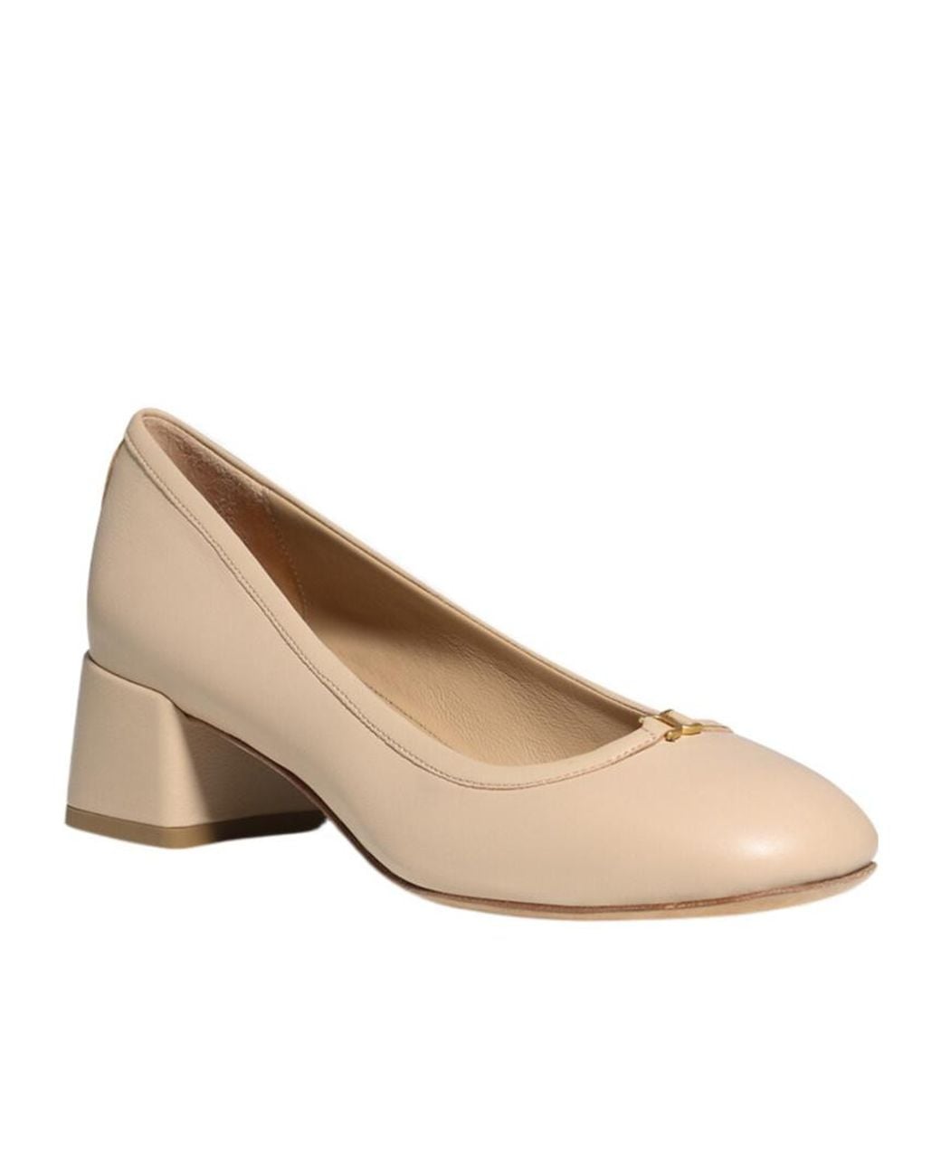 Chloé Natural Round-Toe High Heels