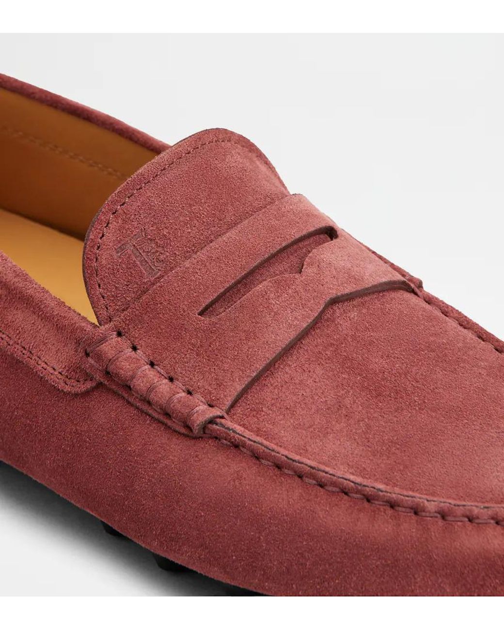 Tod's Red Round-Toe Loafers for men