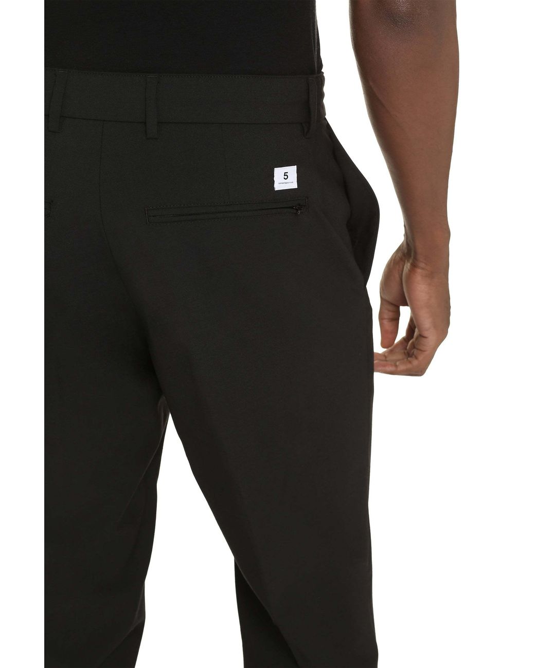 Department 5 Black Wool Blend Slacks for men