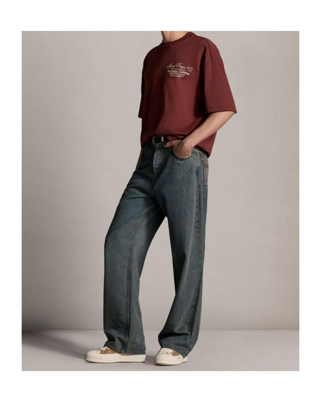 Amiri Gray Belt-Loop Jeans for men