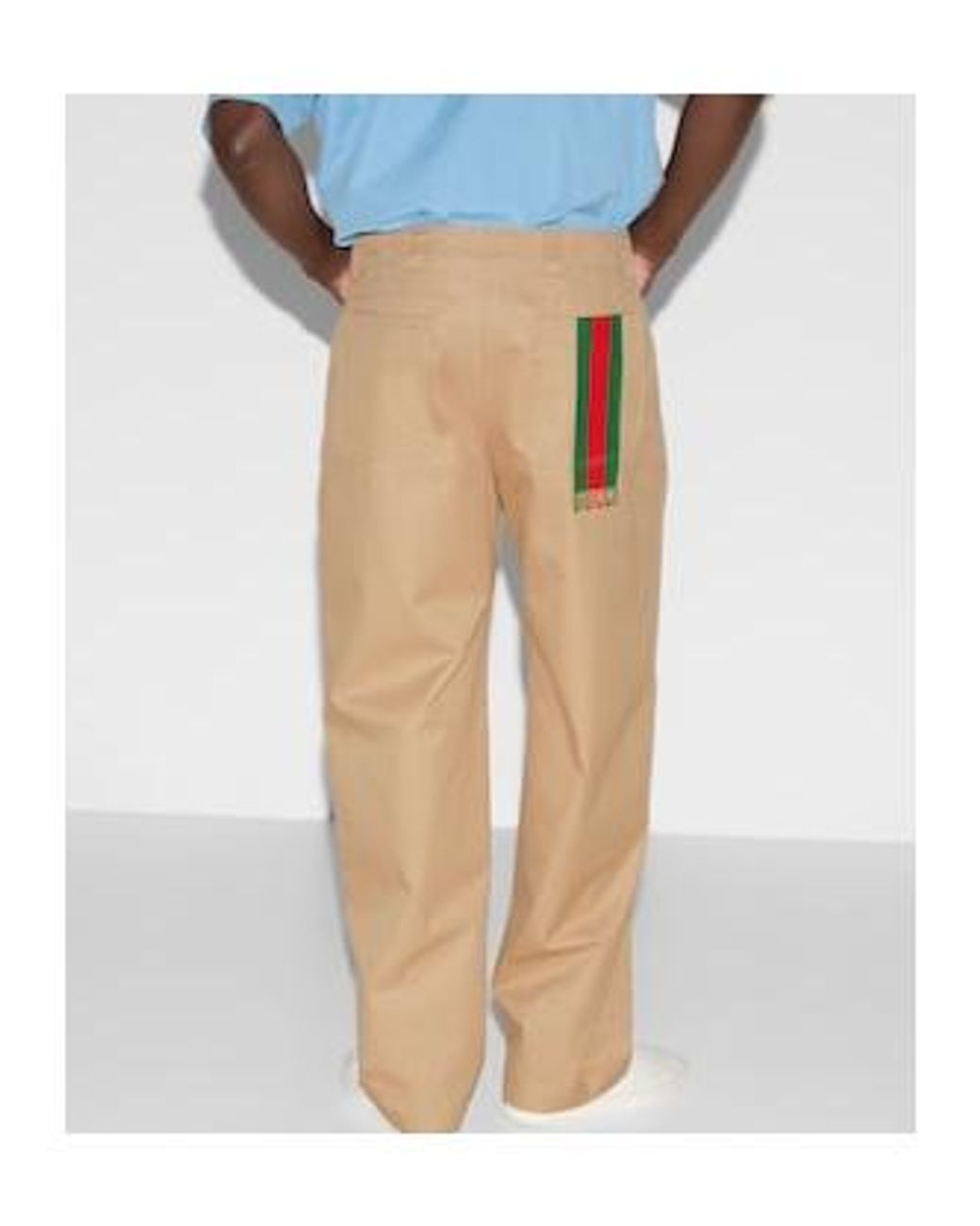 Gucci Natural Logo Detailed Straight-Leg Trousers for men