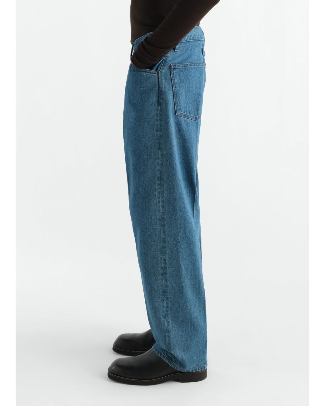 Lemaire Blue Straight Five-Pocket Pants for men