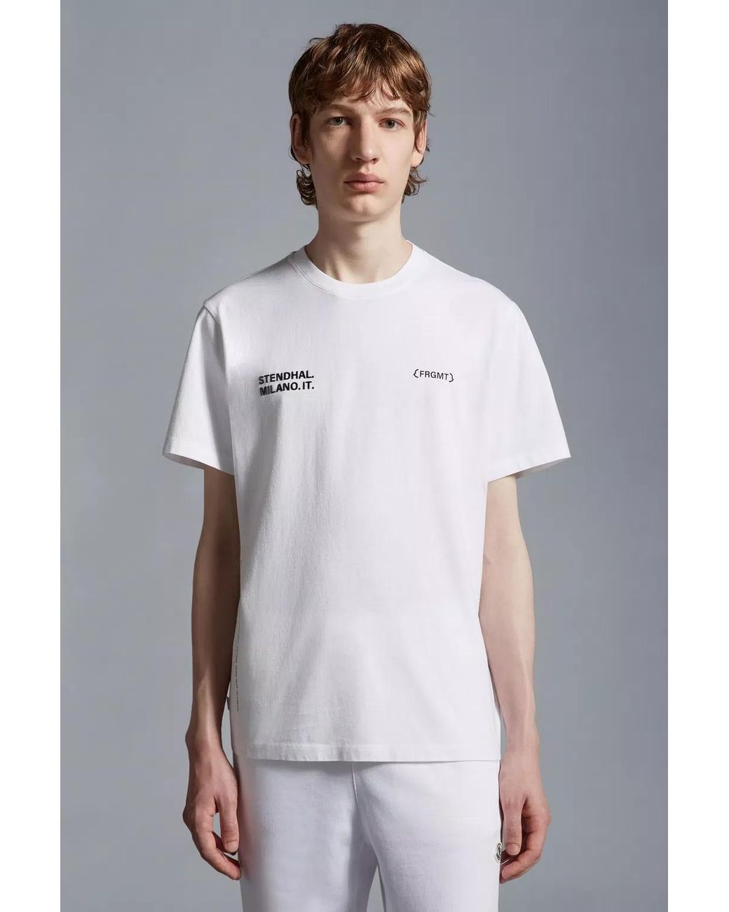 Moncler White Logo Motif T-Shirt for men