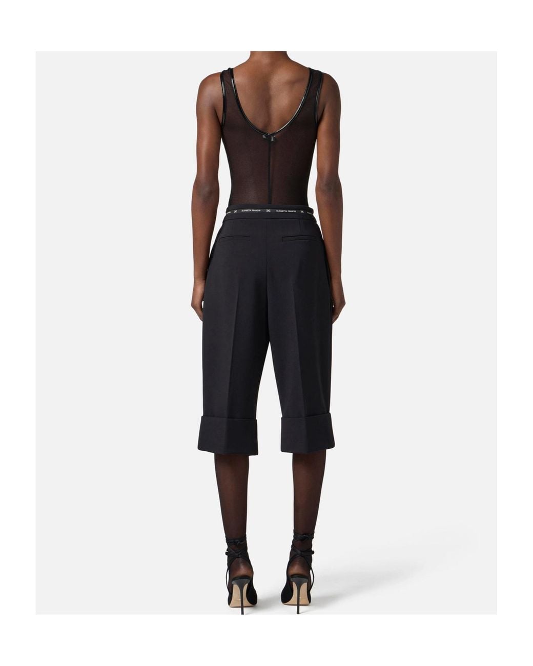 Elisabetta Franchi Gray Sleeveless Bodysuit