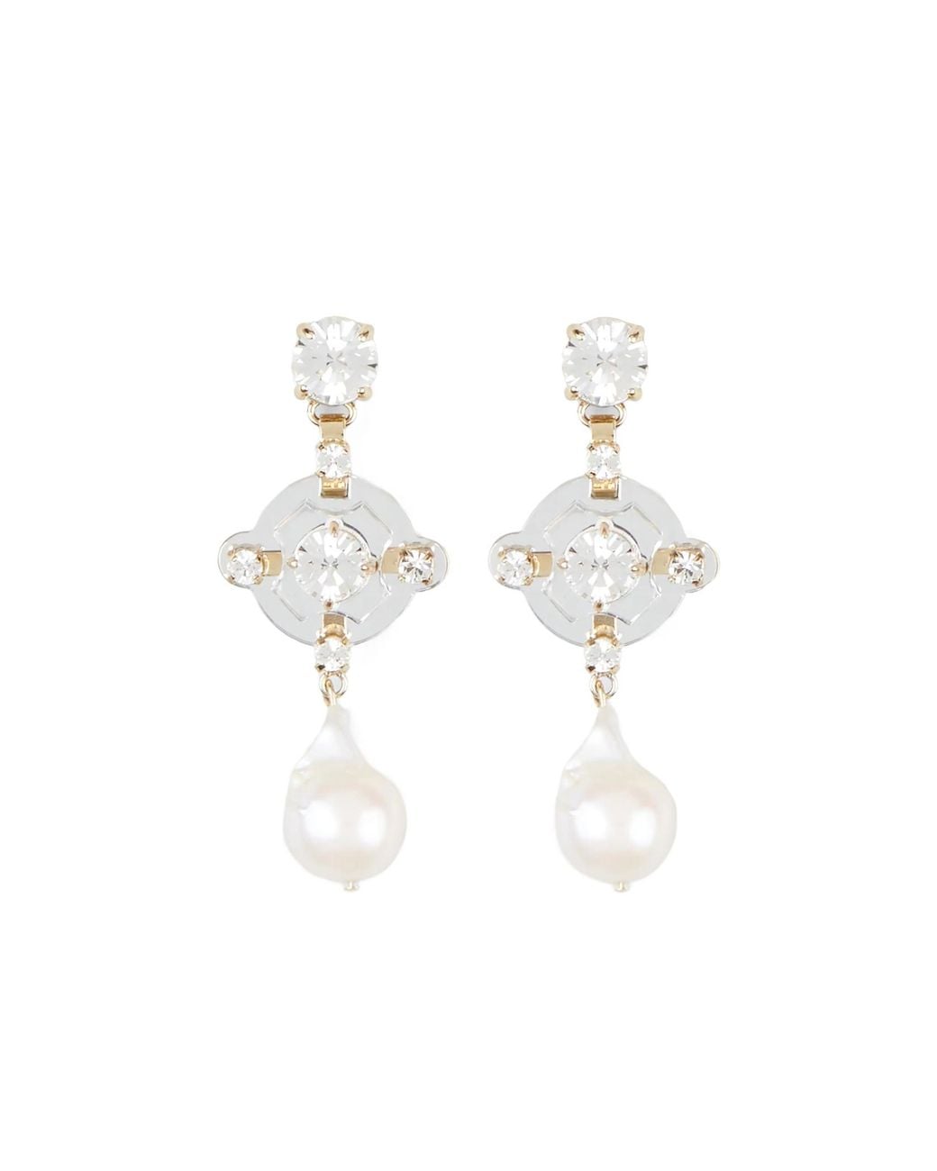 Roger Vivier White Disco Earrings