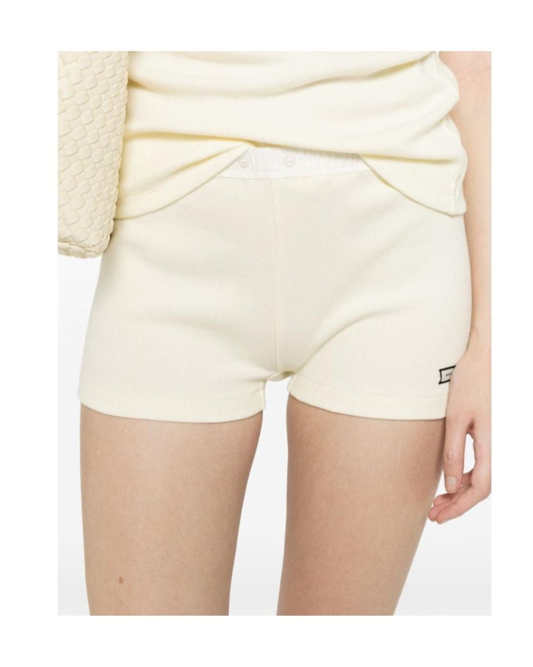 Entire studios White Ribbed Lounge Shorts