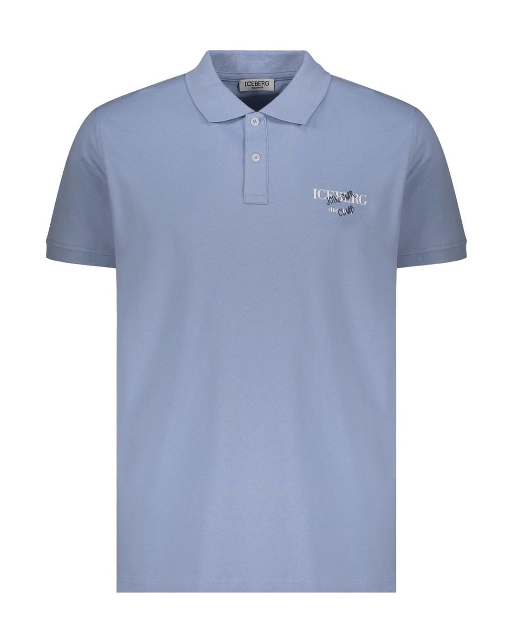 Iceberg Blue Logo Piqué Polo Shirt for men
