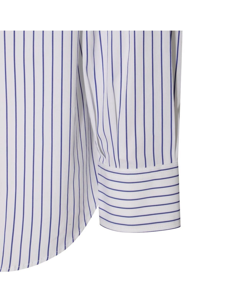Brunello Cucinelli Blue Striped Button-Up Cotton Shirt for men