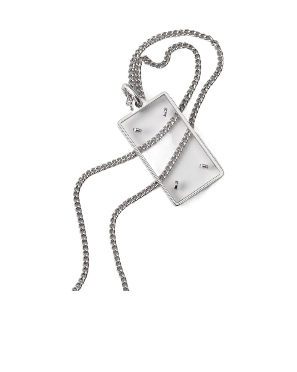 Maison Margiela White Four Stitch Embellished Necklace