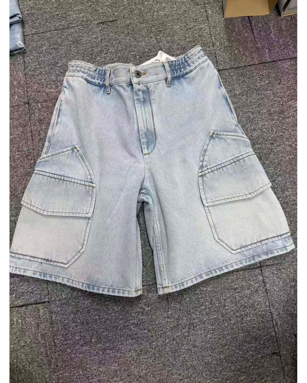Loewe Blue Denim Cargo Shorts for men