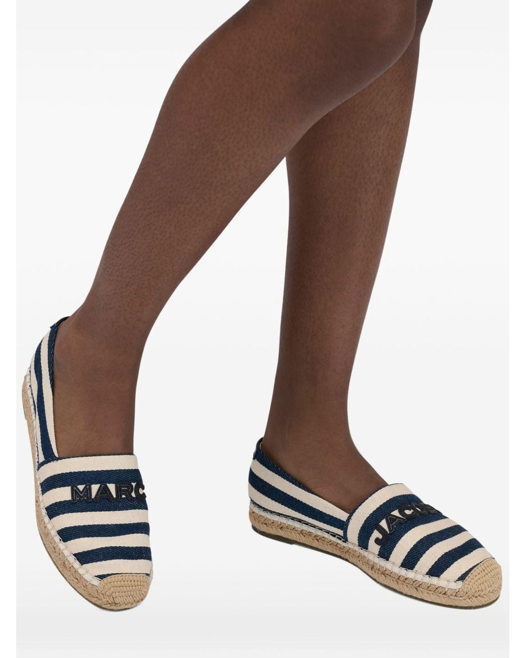 Marc Jacobs Blue Logo Patch The Striped Espadrilles