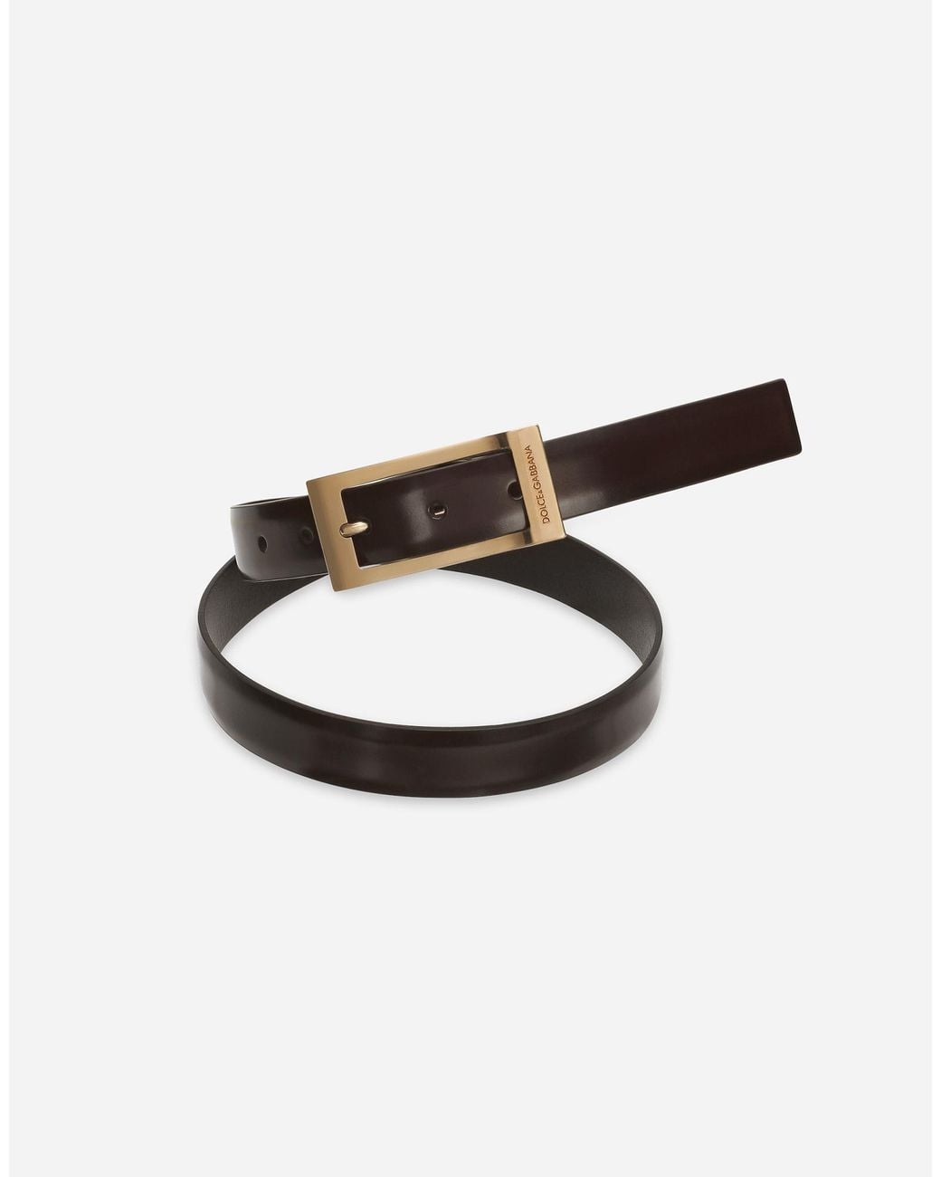 Dolce & Gabbana White Leather Belt for men