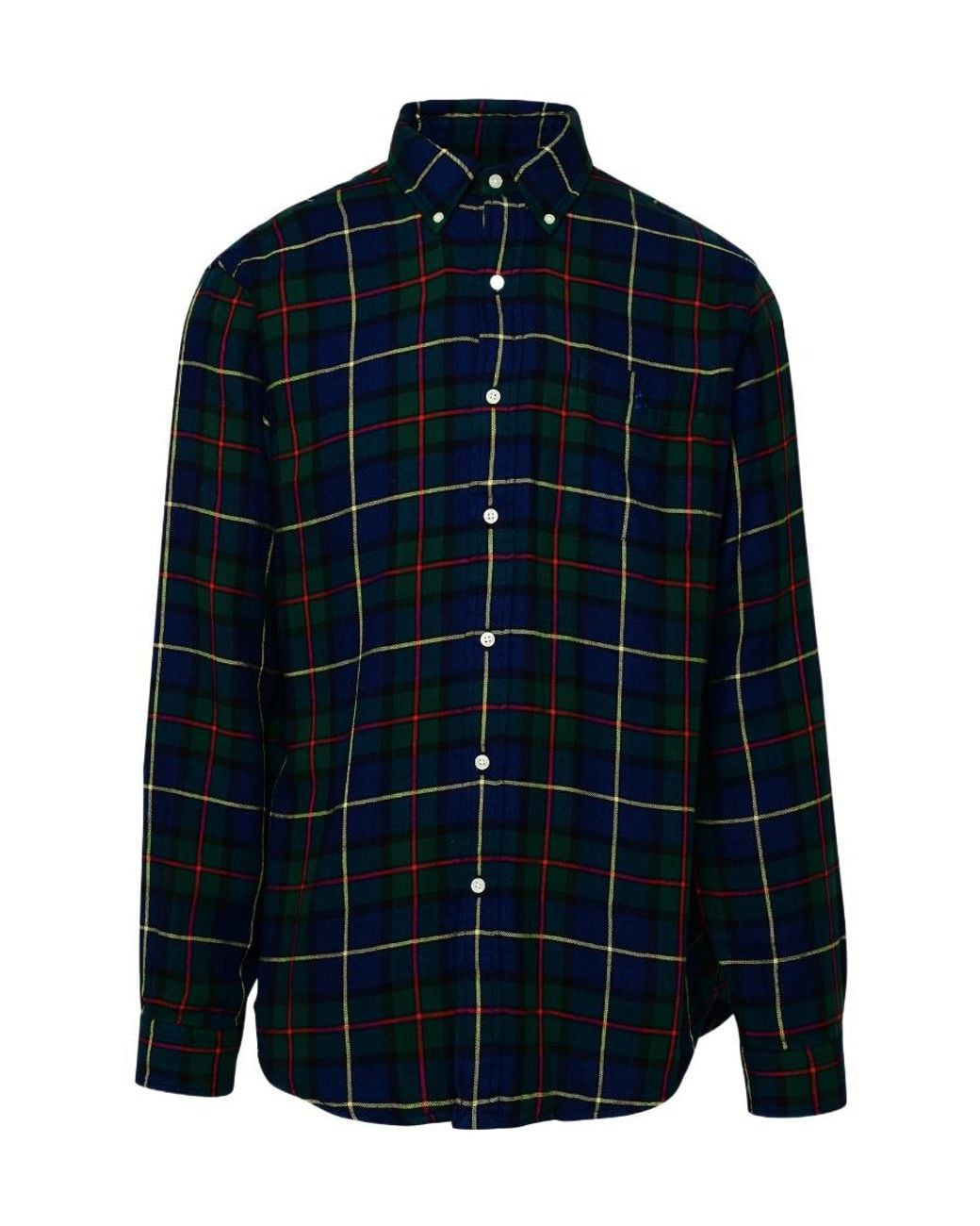 Polo Ralph Lauren Blue Plaid-Patterned Cotton Shirt for men