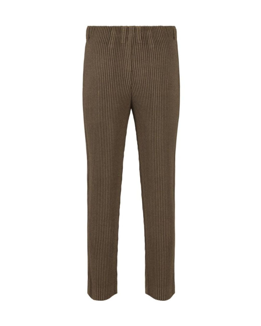 Homme Plissé Issey Miyake Gray Pleated Casual Pants for men