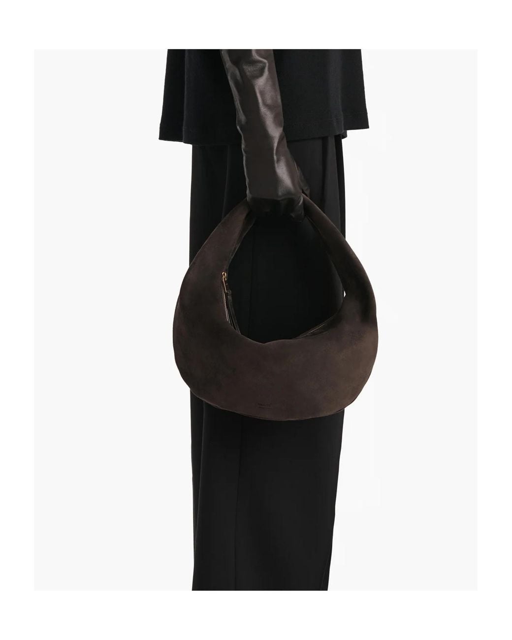 Khaite Black Olivia Zipped Medium Shoulder Bag