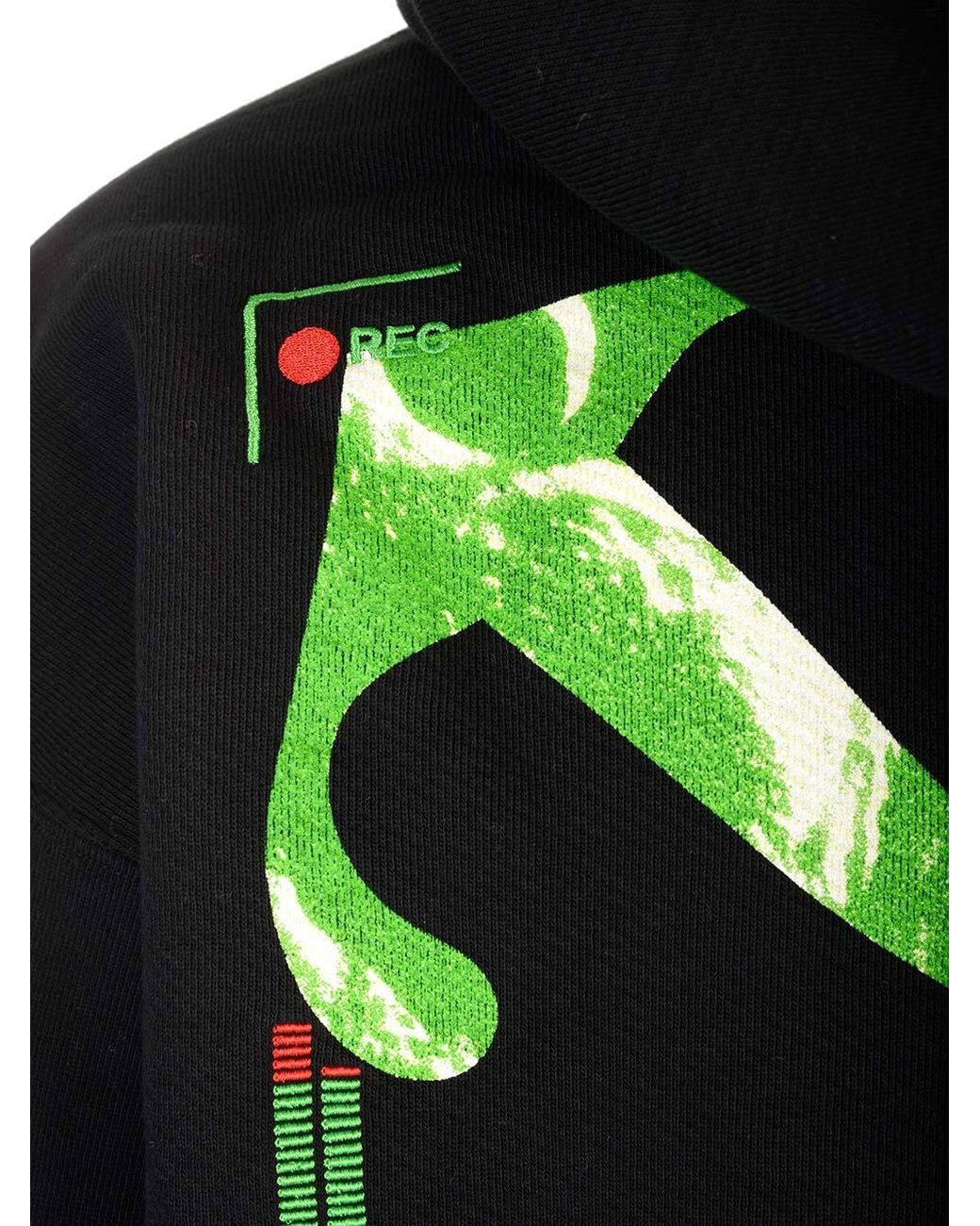 Off-White c/o Virgil Abloh Blue Arrow-Motif Cotton Hoodie for men